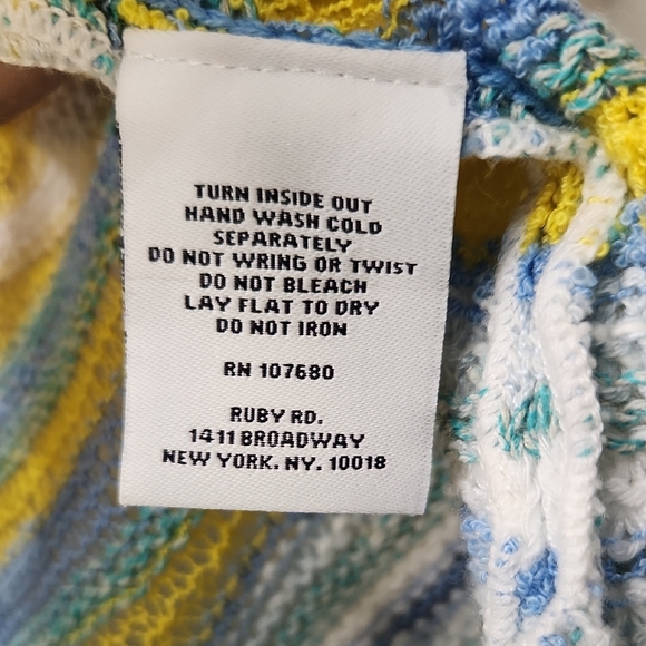 Ruby Rd. Striped Knit Open Front Cardigan Swim Cover - Picture 3 of 4